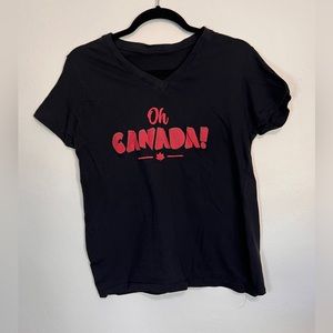 Black Canada V-Neck T-Shirt LG